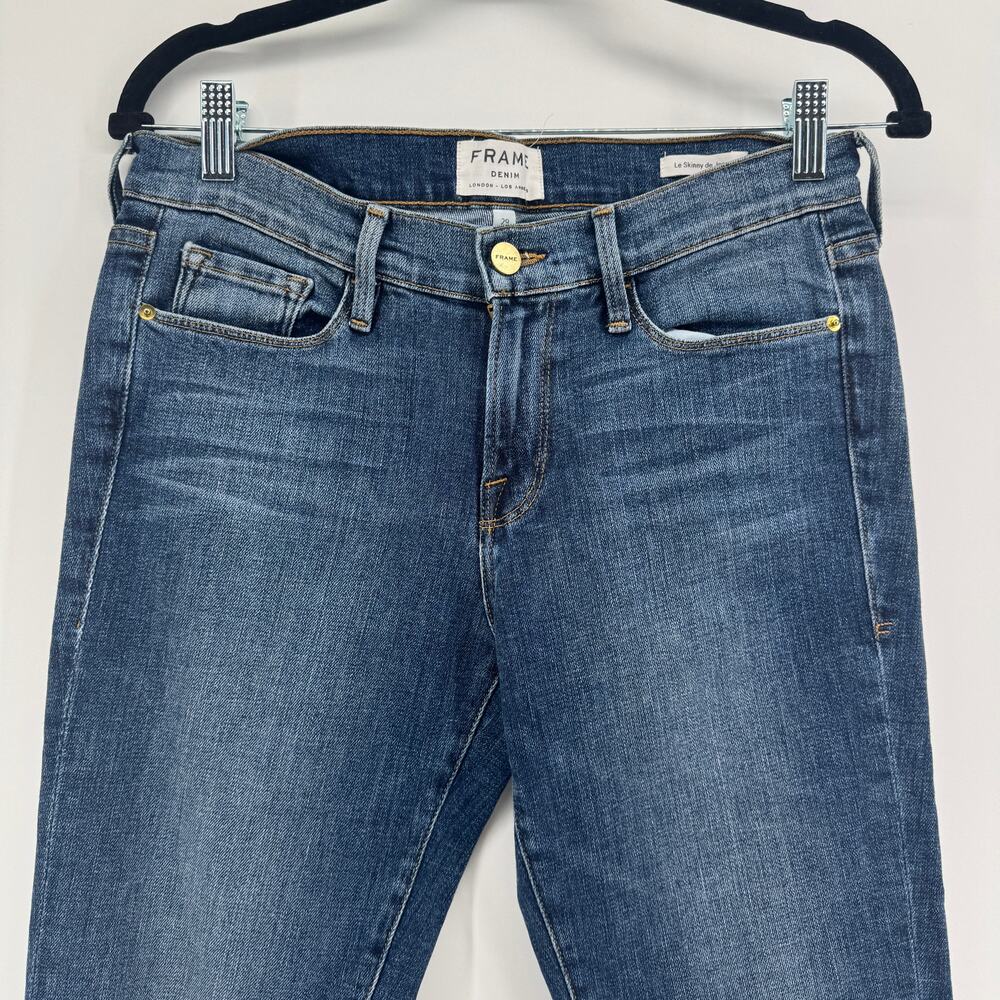 FRAME Denim le Skinny de Jeanne Skinny Jeans - Size 29 Classic Medium Wash - Picture 3 of 7